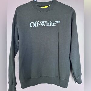 Off-White Black Crewneck Sweatshirt with White Logo
